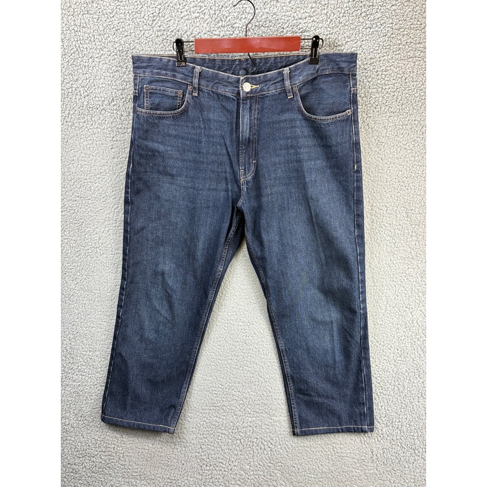 Zara Denimwear Straight Leg Jeans Mens 36 Dark Blue Denim Casual Streetwear